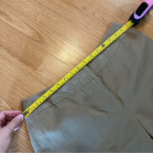 Sigrid Olsen size 6 cotton linen silk business straight leg embroidered pants - Picture 5 of 9